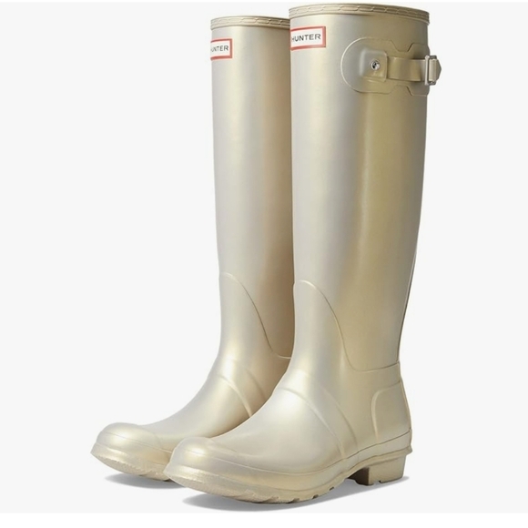 New Hunter Tall Nebula Pale Gold Rain Boots New Size 9 US - No Box - Picture 2 of 13